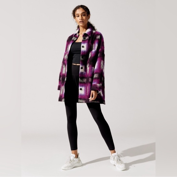 IRO Paris Harwel Plaid Shirt Jacket - Oversized wool blend - Picture 3 of 14